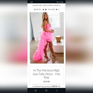 Hot pink tulle dress size medium (fits like a small)